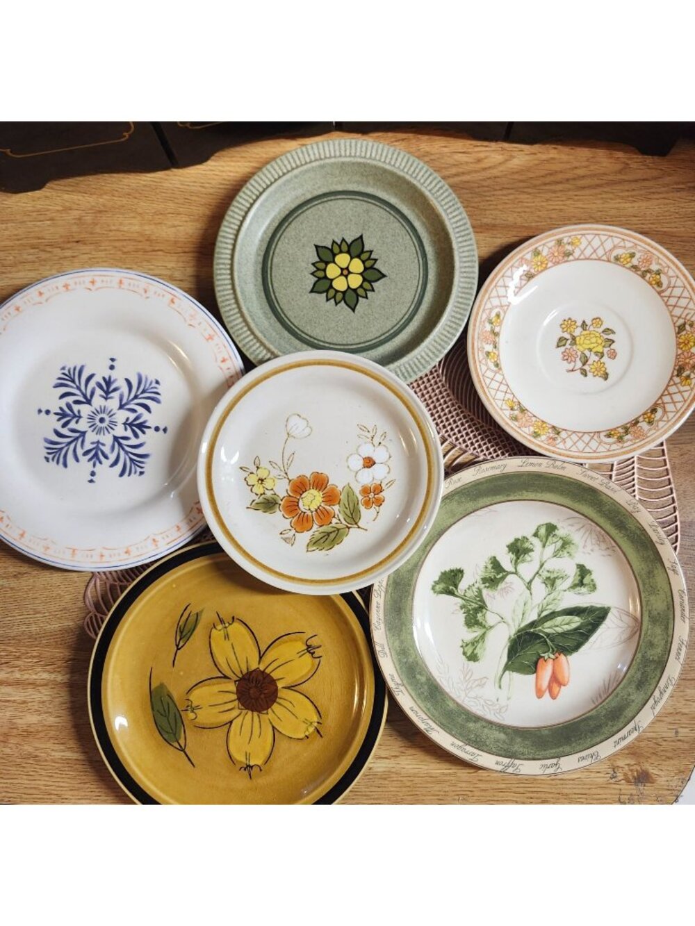 6- Mismatched Plates Lunch Salad Sides Stoneware & Ceramic Variety
